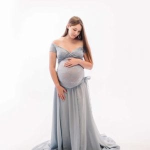 Blue maternity skirt